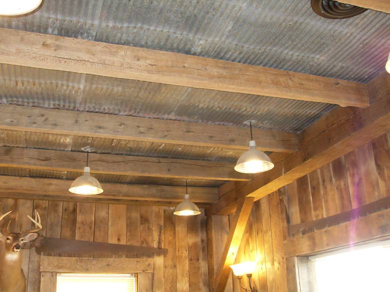 Reclaimed Metal used for Ceiling